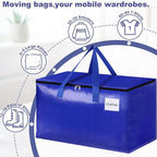 StorageRight Moving Bags-Heavy Duty Moving Boxes, Storage Totes with Zipper, Reinforced Handles and Tag Pocket-Collapsible Moving Supplies for moving, Storage and Travel 93L(Four Colors-6 Pack)