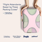 Shacke Premium 8 Packing Cubes Set - Lightweight Mesh Travel Luggage Organizers with Laundry Bag, 8-Piece Suitcase Storage System (Petal Pink)