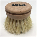 Lola Products Replacement Head for The Original Tampico Vegetable & Dish Brush, 1.75" Head, Birchwood & Poly Bristles, Reusable & Washable, 1 Pack