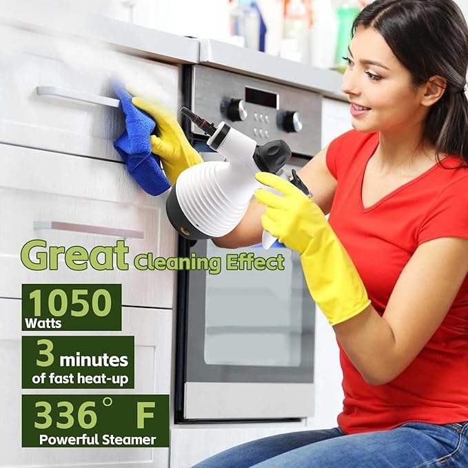 Handheld Steam Cleaner,Steam Mop with Detachable Handheld Steam Cleaner,350ml 1050W Floor Steamer Cleaner for Home with 16 Accessory Kit, Multi-Purpose Steamer for Cleaning Floor, Tile, Windows, Couch
