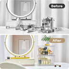 JollyPack 2 Pack Clear Stackable Storage Drawers, Easy to Assemble Multi-Use Bathroom Organizers and Storage, Suitable for Vanity, Bathroom, Makeup, Under Sink, Office, Kitchen and Pantry