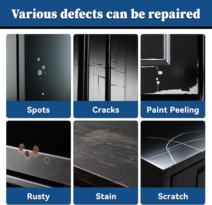 DWIL Black Paint for Metal - Appliance Touch Up Paint, Multi Surface Scratch Repair for Refrigerator, Enamel, Door, Cabinets, Wood, Microwave, 1.5 Fl Oz(Black)