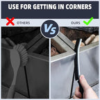 Hard Bristle Crevice Cleaning Brush - Home Cleaning Tools, Multi-Purpose Crevice Supplies for Kitchen, Bathroom, Toilet, Window, Vehicle, Faucets, Grout, Home (3, Black)