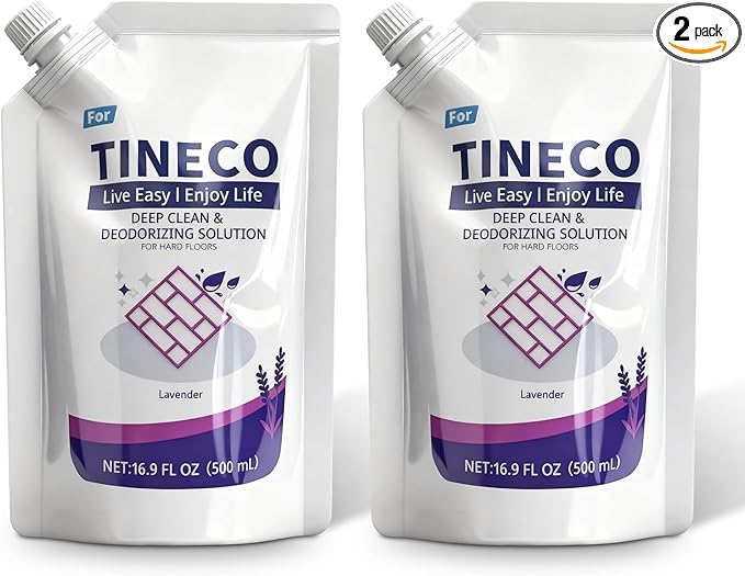 Floor Lavender Cleaning Solution 2 bags Refill, Compatible with Tineco All Series Robot Vacuum Cleaner, Eco-Safe, Streak-Free Formula for Hard Floors, Pet & Kid Friendly