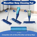 8 Pack 18Inch Deep Cleaning Replacement Pads Compatible with Bona Family of Mops, Premium Microfiber Floor Mop for Hardwood Floors and Multi-Surface Floor Cleaner