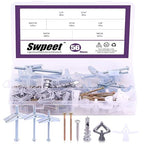 Swpeet 56Pcs Toggle Bolt and Wing Nut with Hollow-Door Drywall Toggle Anchors Assortment Kit, Zinc Hollow-Wall Anchor Self-Drilling Drywall Anchors with Phillips Screws - 1/8 Inch, 3/16Inch, 1/4Inch