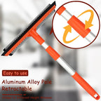 Window Squeegee for Window Cleaning with Retractable Pole, Squeegee Window Cleaner Tool 2 in 1 Car Window Cleaning Tool Telescopic Window Washing Equipment, Shower Squeegee for Glass Door