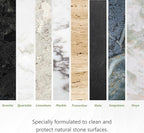 MORE Stone & Quartz Cleaner + Protector - Water-Based Surface Spray - Granite, Quartz & Marble Cleaner - For Kitchen & Bathroom Countertops & Floors - Peppermint-Thyme Essential Oil - Pint (16oz)