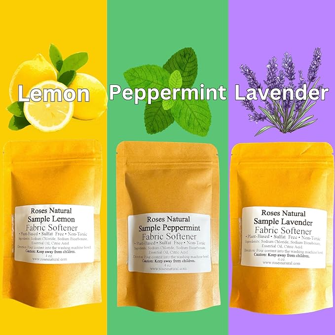 Fabric Softener Crystals, Freshens and Softens Fabrics, 3 Pleasant Scent (Lemon, 4 oz Sample)