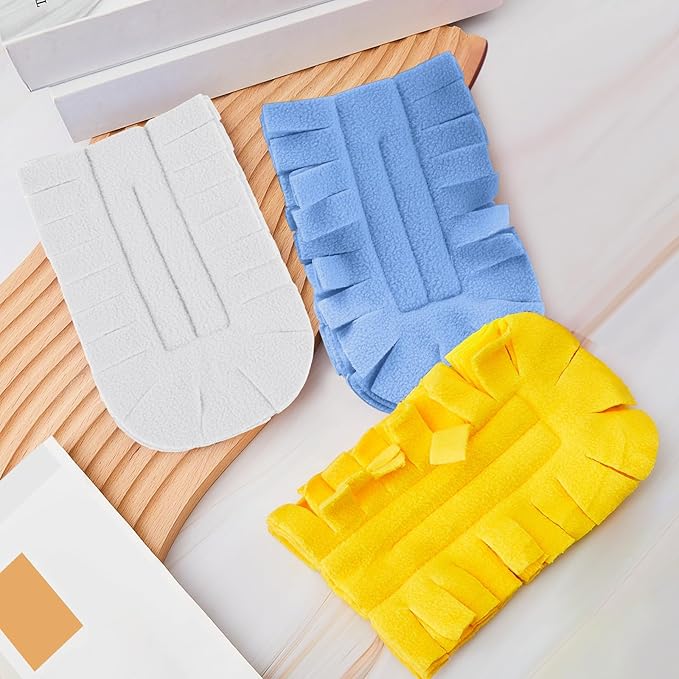 Zubebe 6 Pcs Duster Refill Reusable Fleece Duster Refills Feather Flat Dusters Multi Surface Washable Cleaning Pads Tools for Home, Blinds, Car, Pet, Furniture, Fans (SkyBlue,Yellow,White)
