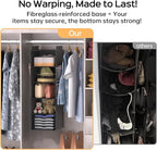 Deep Hanging Closet Organizers and Storage, Closet Hanging Storage Shelves with 5 Shelves and 4 Mesh Pockets, Heavy-Duty Closet Organizer for Clothes, Hats, and RVs and Dorm Essential,1-Pack, Grey