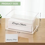 SUBEKYU Acrylic Dryer Sheet Container for Laundry Room,Dryer Sheet Holder Dispenser with Lid for Laundry Storage Organization and Decor,Clear Fabric Sheet Holder Box for Bathroom