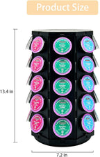 K Cup Coffee Pod Holder Storage Carousel Organizer Stand Compatible with 40 K-Cup Pods(Black-001)
