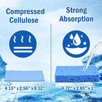 YoleShy Sponges Kitchen 10 Pack Natural Compressed Cellulose Sponges for Dishes Non Scratch for Household Cookware Bathroom Cars Soft Super Absorbent Reusable, Blue and Yellow