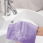 6 Pack Microfiber Glass Cleaning Cloth, 16 Inch X 16 Inch, Lint Free Quickly Clean Window, Glasses, Windshields, Mirrors, and Stainless Steel, Purple