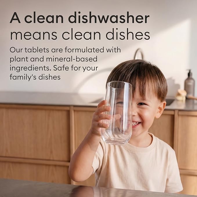 Vove Dishwasher Cleaner Tablet Starter Set, 12 Count with Reusable Storage Tin - Deep Clean Descaler for Hard Water, Limescale and Odor - Enzyme and Oxygen-Powered, Plant-Based Formula