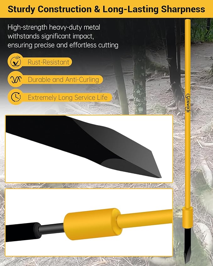 Heavy Duty Tree Root Removal Tool, Root Cutting Shrub Cutter Remover Tool Spade Bar, Fit for Bamboo, Tree Roots, Rocks, Shrubs, Bushes, Stumps. Sliding Gravity Hammer Mechanism