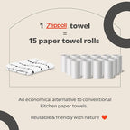 Zeppoli Classic Kitchen Towels - 12 Pack 100% Natural Cotton Kitchen Towel Set, Reusable Wash Cloths, Absorbent Dish Towels, Machine Washable Hand Towels, Kitchen Essentials - 15” by 25” - Gray