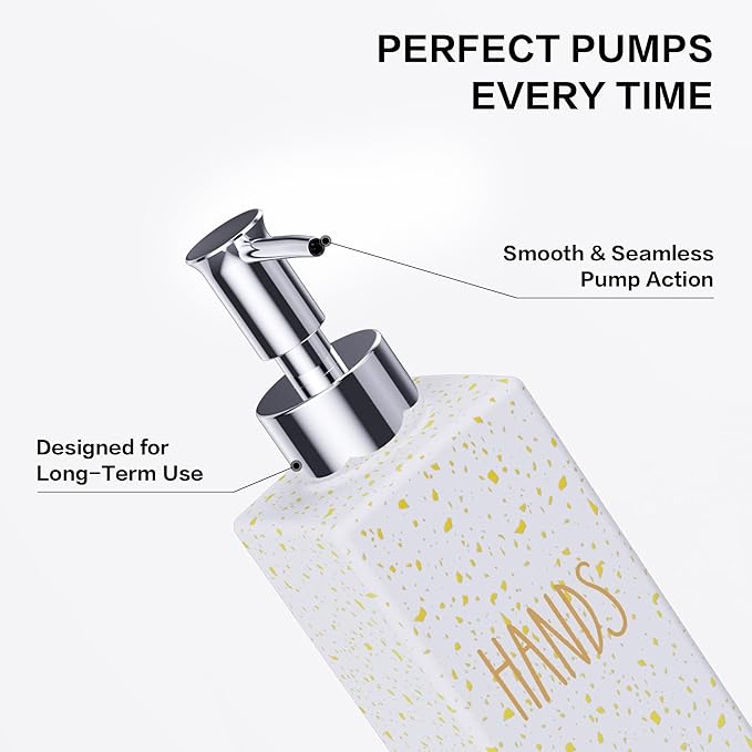 Cisily Dish Soap Dispenser, 12 fl oz Dual Kitchen Soap Dispensers with Sponge Holder, Pump Glass Bottle Kitchen Soap Dispenser Set, Modern Hand and Dish Soap Bottle Set Removable