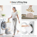 SOLEDI 180L 3-Section Laundry Hamper with Lid, Extra Large Dirty Clothes Basket with Sturdy Handles for Laundry Room & Bedroom - Durable Organizer for Sorting Laundry