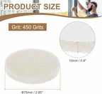 HARFINGTON 16pcs Scrubber Scouring Pads 450 Grits 3 Inch Drill Power Brush Hoop and Loop Surface Conditioning Disc Drill Scuffing Disc Scrub Pads for Home Kitchen Cleaning, White