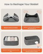 Small Woven Basket, 12 x 8 x 4.5 Inches, Storage Basket for Organizing, Cute Small Rope Shelf Closet Cube Storage Bins Baskets for Shelves, Dog Toy Gift Baskets Empty, 3 Pack Mixed Black