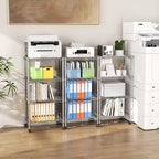 SINGAYE 4 Small Shelves Storage Shelf Wire Shelving Unit Metal Shelf Adjustable Organizers Storage Shelving with Wheels for Bathroom Laundry Room Kitchen Pantry