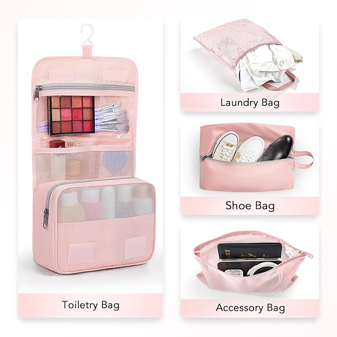 8 Set Compression Packing Cubes for Travel Essentials,Compressible Expandable Packing Cubes for Suitcase,OlarHike Luggage Organizer Bags for Travel,Handy Helper for Organizing Clothes(Pink)