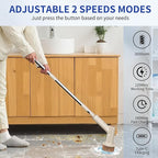 Electric Spin Scrubber, IPX5 Waterproof Bathroom Scrubber with 2 Speeds, Cordless Cleaning Brush with 7 Brush Heads, Adjustable Power Shower Scrubber for Tub Kitchen Floor Car Cleaning