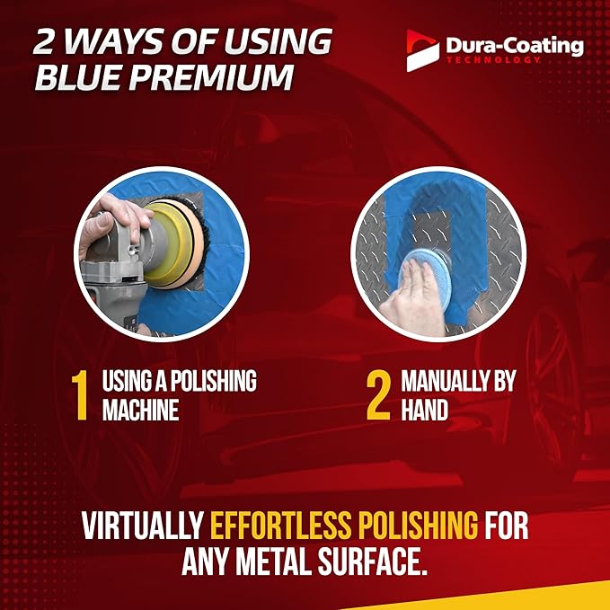DURA-COATING TECHNOLOGY Blue Premium Metal Polish and Cleaner Liquid for All Metal, Brass, Gold, Copper, Fiberglass, Aluminum, Jewelry, Sterling Silver (1 Gallon Bottle)