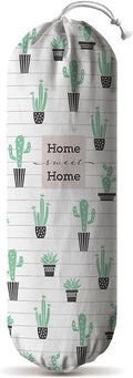 Hglian Cactus Plastic Bag Holder,Grocery Bag Holder Trash Bags Organizer Storage,Cute Cactus Kitchen Decor Gifts for Women