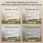 10 Cube Storage Bookcase, Modern 3-Tier Wooden Storage Organizer Open Bookshelf with Base for Living Room, Bedroom, Home Office