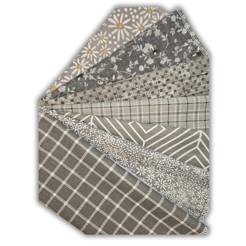 Paperless Towels, 12-12" X 10" Washable Paper Towels, Reusable Paper Towels, 100% Cotton (Grey Variety)