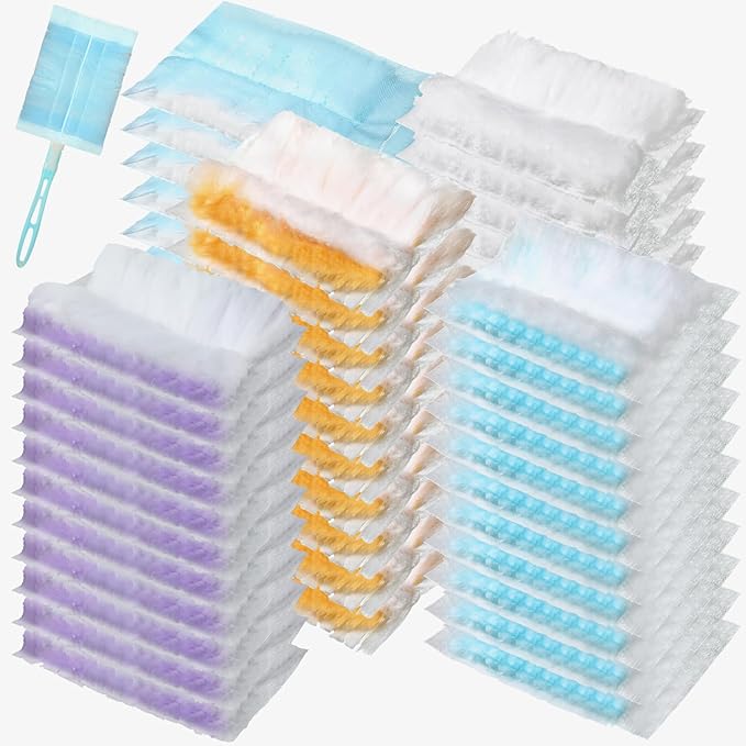100 Pcs Disposable Dusters Refills Bulk Heavy Duty 180° Multi Surface Replacement Dusters for Cleaning Ceiling Fan with Microfibers Unscented (Fresh Colors)