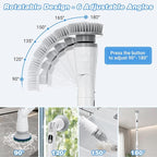 Electric Spin Scrubber, Cordless Cleaning Brush with 8 Brush Heads, Power Shower Scrubber with Long Handle, Electric Brush Cleaner with 6 Adjustable Angles IPX7 Waterproof, for Bathroom Floor Tub Car