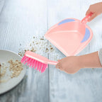 PRETYZOOM Mini Broom and Dustpan Set, Portable Red Hand Broom with Dustpan for Pet Hair and Desktop Cleaning, Compact Household Cleaning Accessory for Home and Office Use