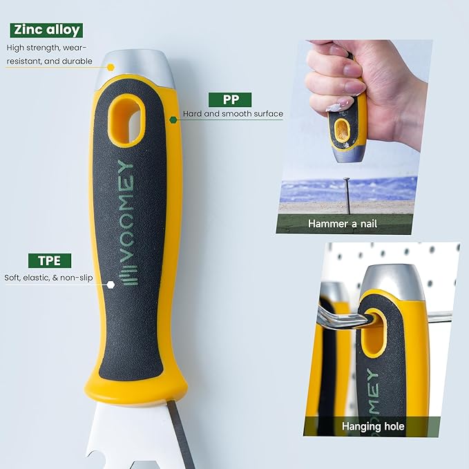 Voomey 12-In-1 Putty Knife,Multifunctional Paint Scraper Tool, Stainless Steel Paint Scraper, Metal Scraper Used For Cleaning Paint Rollers, Removing Wall Cracks,Etc