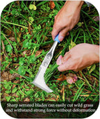 Kosoyo Crack Weeder Crack Weeding Tool Sawtooth Wave Manual Scythe Stainless Steel Gardening Tool -11.42"（2Pack）