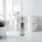 Brushed Nickel Toilet Bowl Brush with Holder, Durable Bathroom Cleaning Tool, Modern Design for Easy Toilet Maintenance, Bathroom Cleaner Brush for Efficient Cleaning and Hygiene
