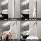 Clothes Drying Rack for Small Laundry Rooms, Clothes Drying Rack Folding Indoor, Wall Mounted Clothes Rack Foldable, (Aluminum, Silver)