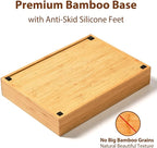 Umilife Bamboo Kitchen Drawer Organizer, 11 Inch Silverware Utensils Tray Holder with Grooved Dividers, 2.4" High Wood Caddy for Flatware Cutlery Knives