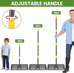 Lawn Leveling Rake, Heavy Duty 30"x10" Ground Leveler with 5FT Adjustable Handle for Yard Garden Lawn Leveling, Soil Sand Spreading Dirt Top Dressing