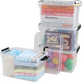 Anbers Plastic Lidded Storage Bins, 4 Packs Latching Storage Container Box (10.5 Qt)