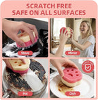 6pcs Scrub Sponges, Dual-Sided Temperature-Controlled Dish Sponges, Scratch-Free, Easy to Clean, Kitchen Cleaning Sponges for Tough Stains, Delicate Surfaces, Glassware, Cookware, Appliances