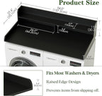 2-Tier Washer Dryer Countertop, Laundry Room Organization and Storage, 27.6" x 54" Wood Laundry Countertop for Washer and Dryer, Black