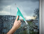 Leifheit Window Squeegee XL and Telescope Handle 200 cm, Window Wiping Set, Window Squeegee and Long Handle, Easy Window Cleaning Click System Handle