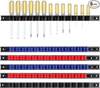 CASOMAN 6 Piece Screwdriver Organizer and Wrench Organizer, Hand Tool Holder, Plastic Rail Wrench Hanger with Clips