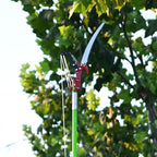 Manual Pole Saw for Tree Trimming, 27 FT Manual tree purner with 8 Fiberglass Handles, Sharp steel Blade and Scissors, Easy to Carry and Extendable Design for Tree Maintenance, Green