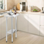 STABLEINK NSF Stainless Steel Table 30 x 12 Inches, Metal Prep & Work Table with Adjustable Undershelf, for Commercial Kitchen, Restaurant, Hotel and Garage，Small Tables