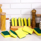 Tanlade Individually Wrapped Sponge Dishwashing Sponge Bulk Non Scratch Scrub Sponges Kitchen Scouring Pad for Household Cleaning Rental Dishes Hotel Apartment Car